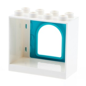 1x Lego Duplo Window Frame Small 2x4x3 White Door Azure Blue 10803 16598 61649