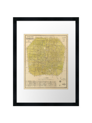 Map of Old Tehran in 1930 Framed Wall Art Poster Print Picture