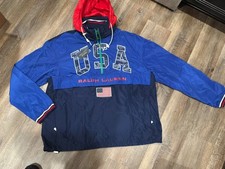 Polo Ralph Lauren Team USA Olympic Pullover Windbreaker Jacket Size Large