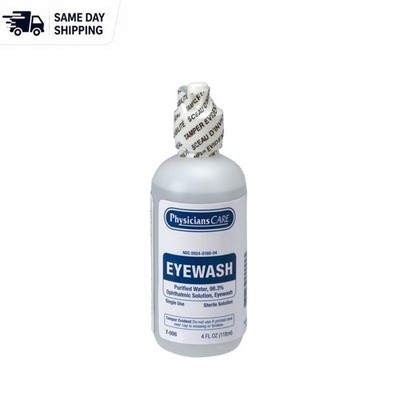 First Aid Only  4 oz Eye Wash Solution - Portable Sterile Eye Rinse