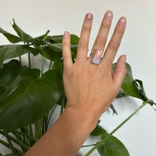 blue  pink opal ring