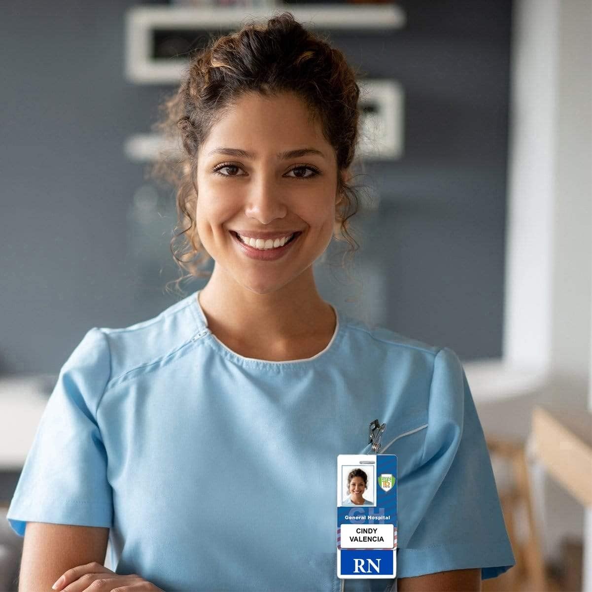 как выглядит Flexible RN Badge Buddy - Durable Dual-Sided ID Tag, Ideal for Registered Nurses фото
