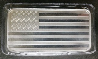 SilverTowne 10oz Silver American Flag Bar in Plastic