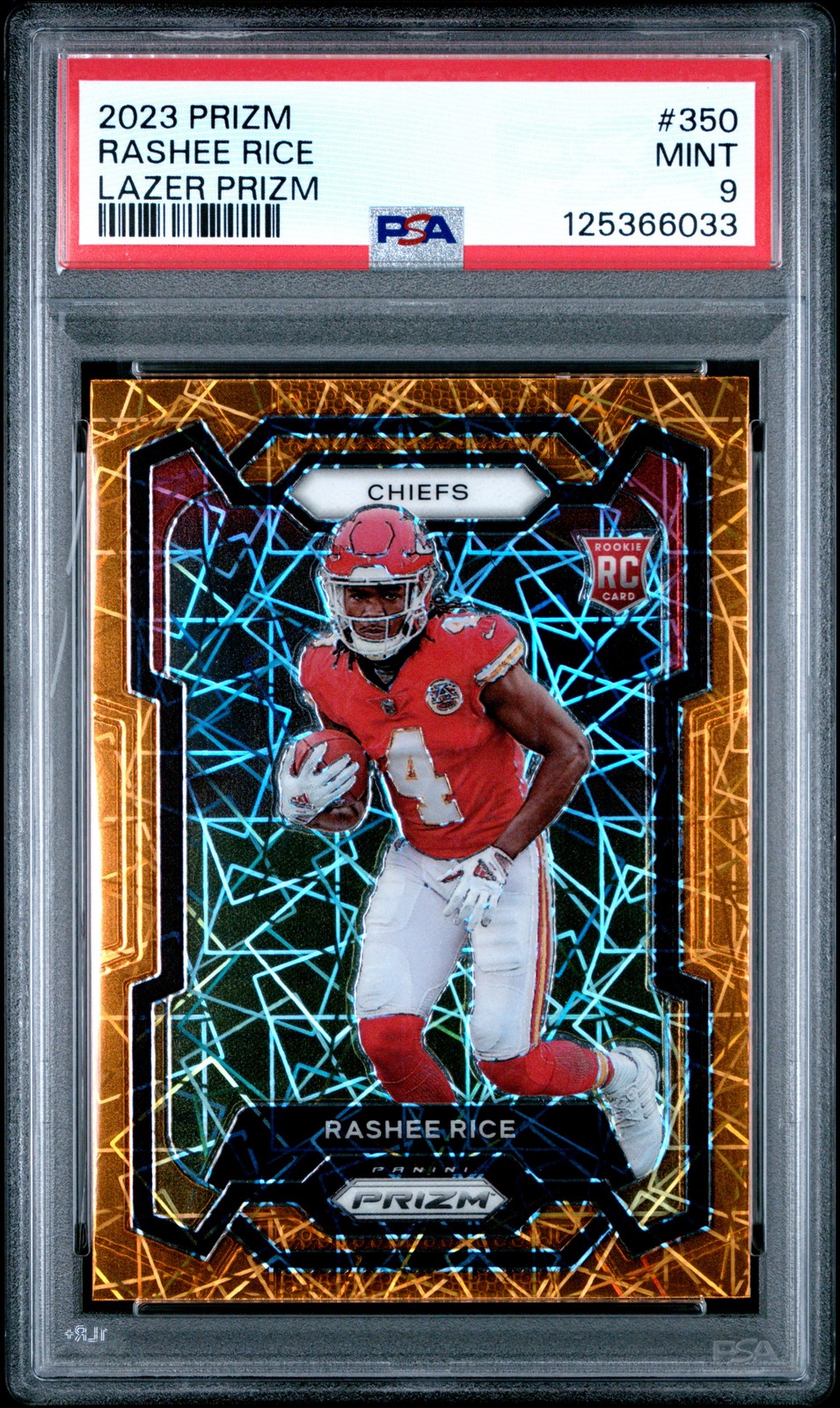2023 PANINI PRIZM LAZER PRIZM #350 RASHEE RICE PSA 9