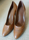 Ralph Lauren tan leather platform court shoes - size 6