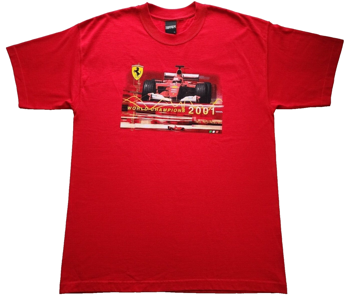 Vintage FERRARI T SHIRT 2001 F1 Official Michael Schumacher XL 