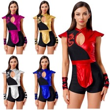 Women Fancy Dress Hollow Out Bodysuit Christmas Outfits Night Club Cosplay Game