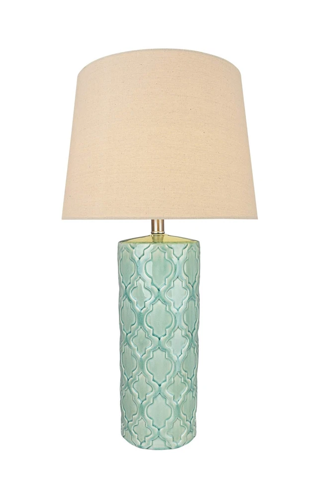 40201-11, 29-1/2" Lámpara de Mesa de Vidrio de Alta Transición, Verde Mar y Tapa Dura... Foto 2 de 4