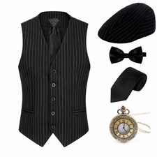Gionforsy 1920s Mens Costume Gatsby Gangster Costume Accessories Set 20s Hat