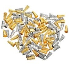 100 Pcs End Cap for Jewelry Making Tassel Caps Necklace Findings