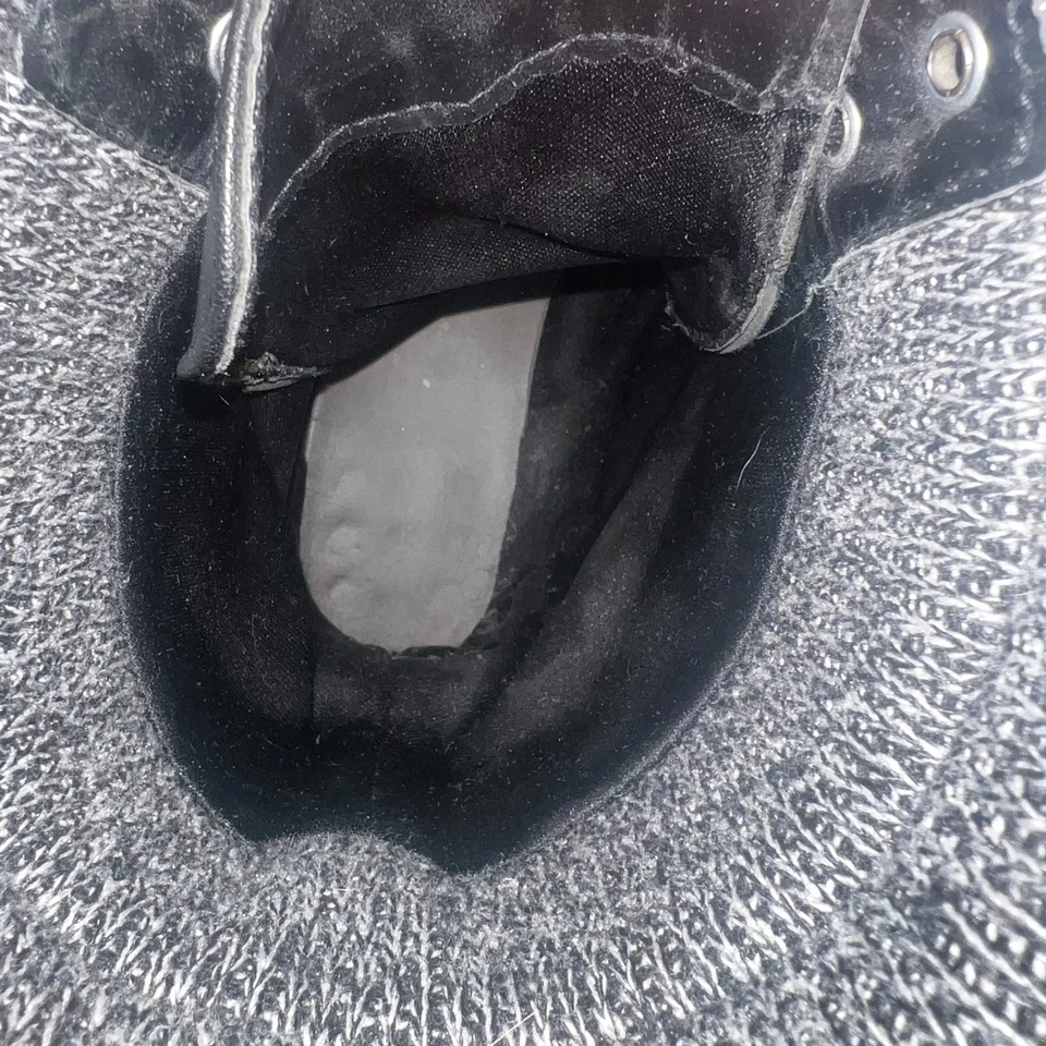 Botas de combate negras para mujer talla 7,5 con cordones y puño tejido botas informales a media pantorrilla Foto 3 de 4