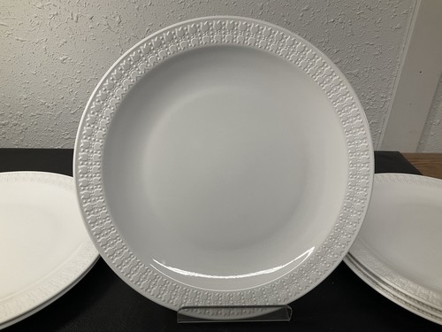 Set of 6 VTG Corning Centura White Dinner Plate Tulip Rim 10.5" USA Made White - Picture 8 of 15