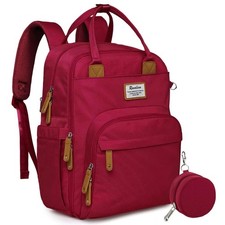 RUVALINO Baby Diaper Bag Backpack, Purplish Red
