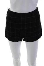 Joie Womens Wool Textured Zip Lined Plaid Mini Dress Shorts Black Size 0
