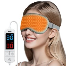 Heated Eye Mask for Dry Eyes, USB Warm Compress with Temperature  Timer Cont...