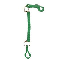 Green Spiral Double Plastic Hook Attachment Keyring (1 Supplied)