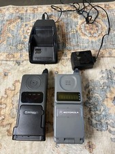 2 Vintage Motorola Brick Flip Cell Phones With Battery Charger