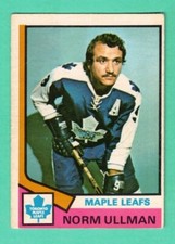 (1) NORM ULLMAN  1974-75 O-PEE-CHEE # 236 MAPLE LEAFS CREASED CARD (H4733)