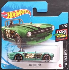 HOT WHEELS 2021 TRIUMPH TR6, METALLIC GREEN, SHORT CARD .