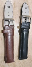 2xPremium Genuine Leather Watch Strap 18mm Replacement Band High Quality Leather