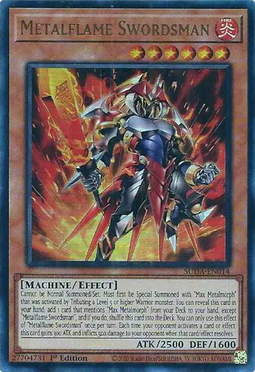 Metalflame Swordsman SUDA-EN014 Supreme Darkness 1st Ed Yugioh Card