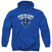 New Orleans Adult Pullover Hoodie Distressed Primary, Royal Blue, S-3XL