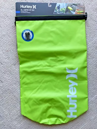 Hurley 30L Camping Dry Bag Lime Green Packable Waterproof Gear Bag NWT