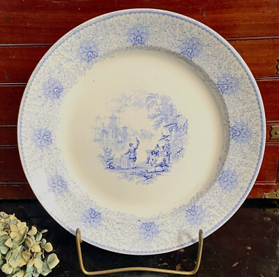 William Adams & Sons ''Persia'' Blue Transferware Dinner Plate (c. 1819-1864)