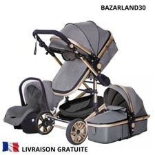 Passeggino 3 IN 1 Bambino Combinato Seggiolino Trio Reversibile Réglable.gris