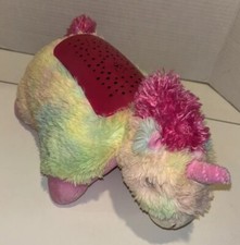 Authentic Pillow Pets Dream Lites Unicorn Rainbow Plush - Starry Night Light