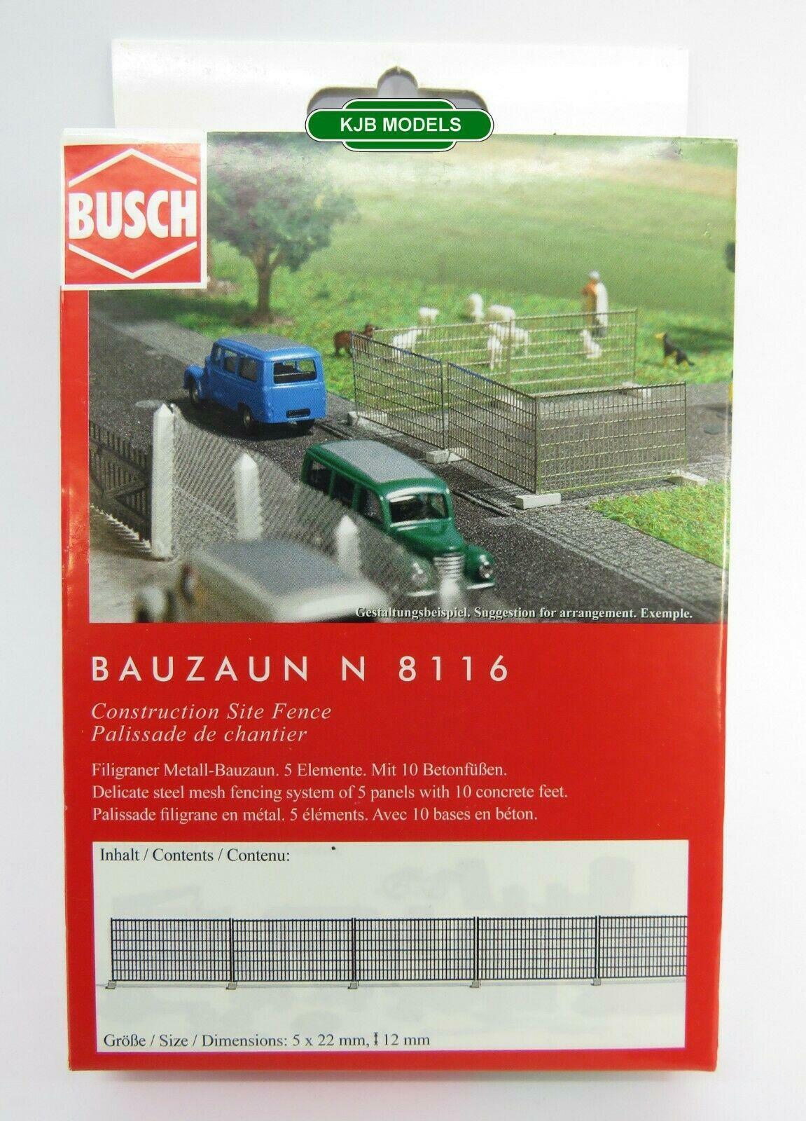 N Gauge BUSCH 8116 Construction Fence - Delicate Steel Scale Mesh Fencing
