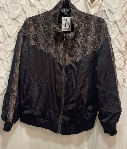 Zara Trf Collection Women’s Satin Animal Snake Print Bomber Jacket Small NWT - Picture 4 of 9