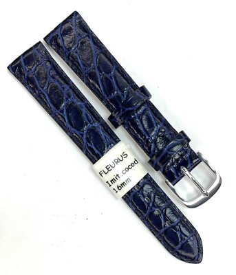 Bracelets Montre Vintage Fleurus Cuir Crocodile 16-18 Mm - Occasion, France