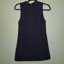 Urban Outfitters COOPERATIVE Career Formal Plaid Navy Black Mini Dress Size XS