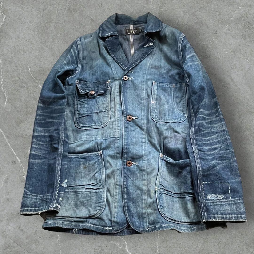 RRL RALPH LAUREN Men's Vintage like coverall denim jacket RRL RALPH LAUREN Men's Vintage like coverall denim jacket
