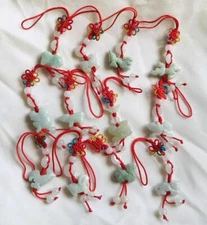 Chinese Zodiac Butterfly Knot Jade Cell Phone Charm Strap