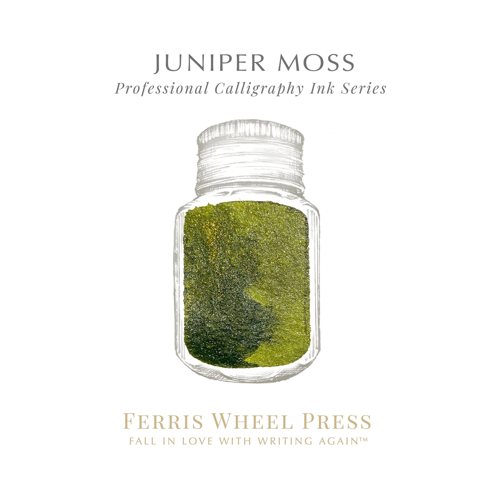 Ferris Wheel Press Juniper Moss 28ml Shimmering Calligraphy Ink