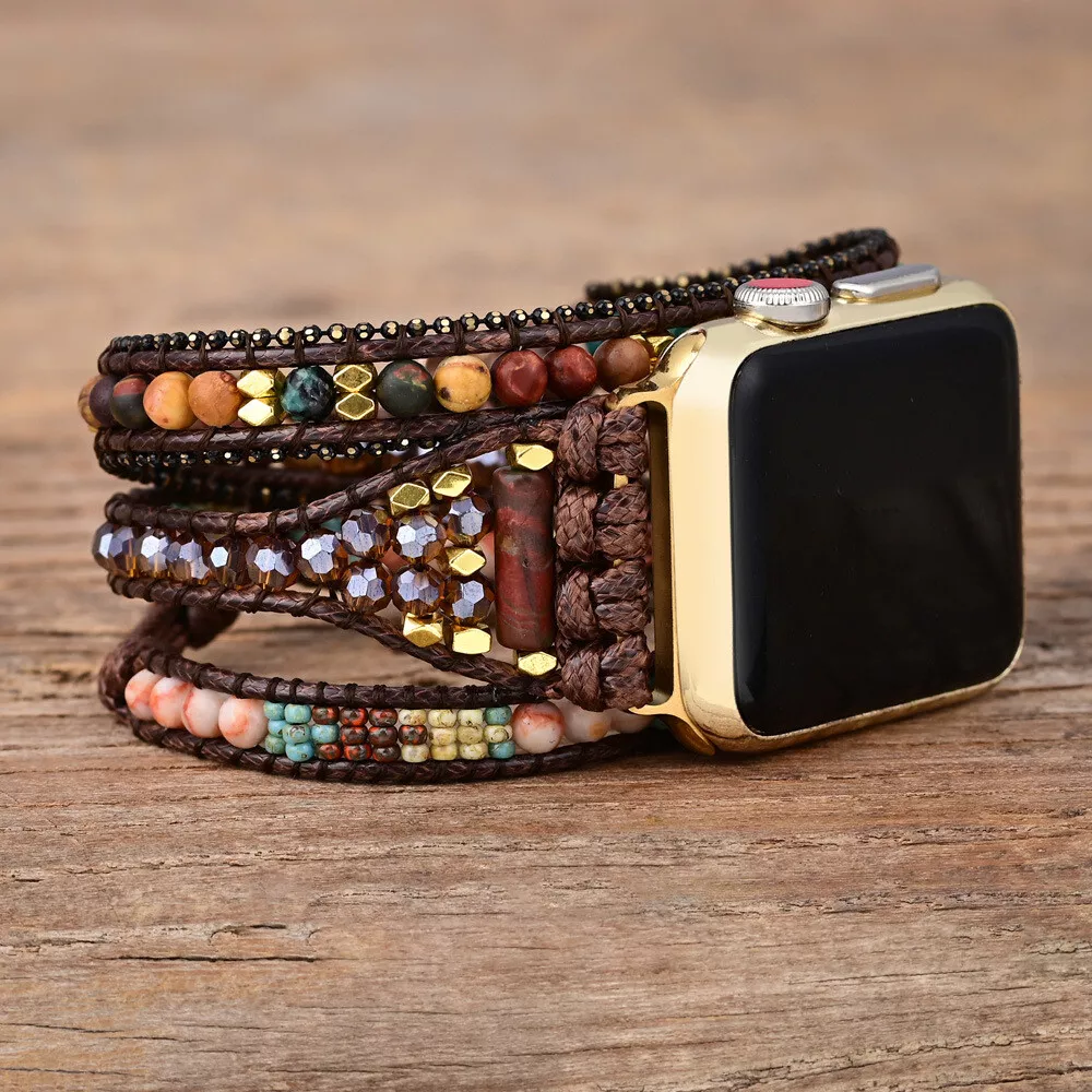 Boho Apple Watch Band,Beaded Apple Watch Band, Wrist Band Bracelet