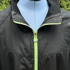 Nike Windbreaker Track Jacket With Mesh Lining  Air Vents Black Neon Green XL