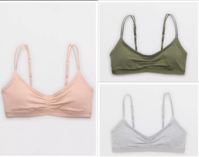Real Good Superchill Cotton Ruched Bralette,  Aerie Bralette,