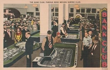 Reno NV-Nevada, The Bank Club, Gaming Club, Unposted Vintage Souvenir Postcard