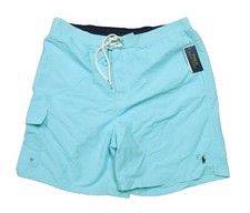 Polo Ralph Lauren Big  Tall Men's Hammond Blue Solid Print Swim Trunks