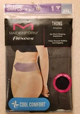 Maidenform Shapes Flexees 2XL Firm Shaper Thong BLACK LACE FP0049 #10724