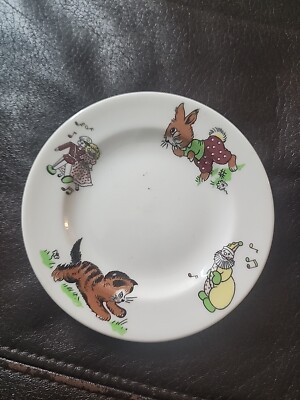 Vintage Mayer China 460 Childrens Plate 5.75'' Rabbit Clown Cat