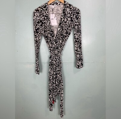 Diane‎ Von Furstenberg New Jeanne Two Floral Wrap Dress Silk