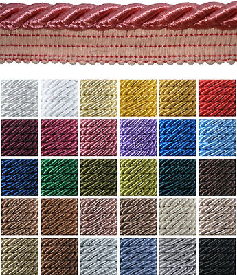 5m oder 20m Satinkordel mit Band 7mm 30 Farben