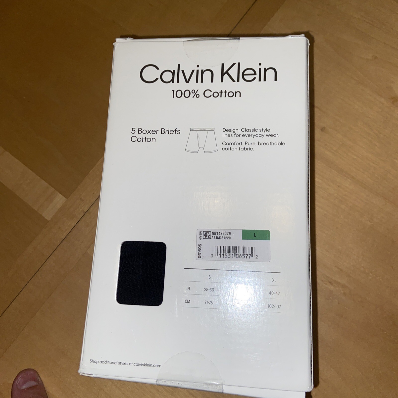 Calvin Klein Underwear Men Black NB1429 Cotton 5-pack Boxer Briefs 