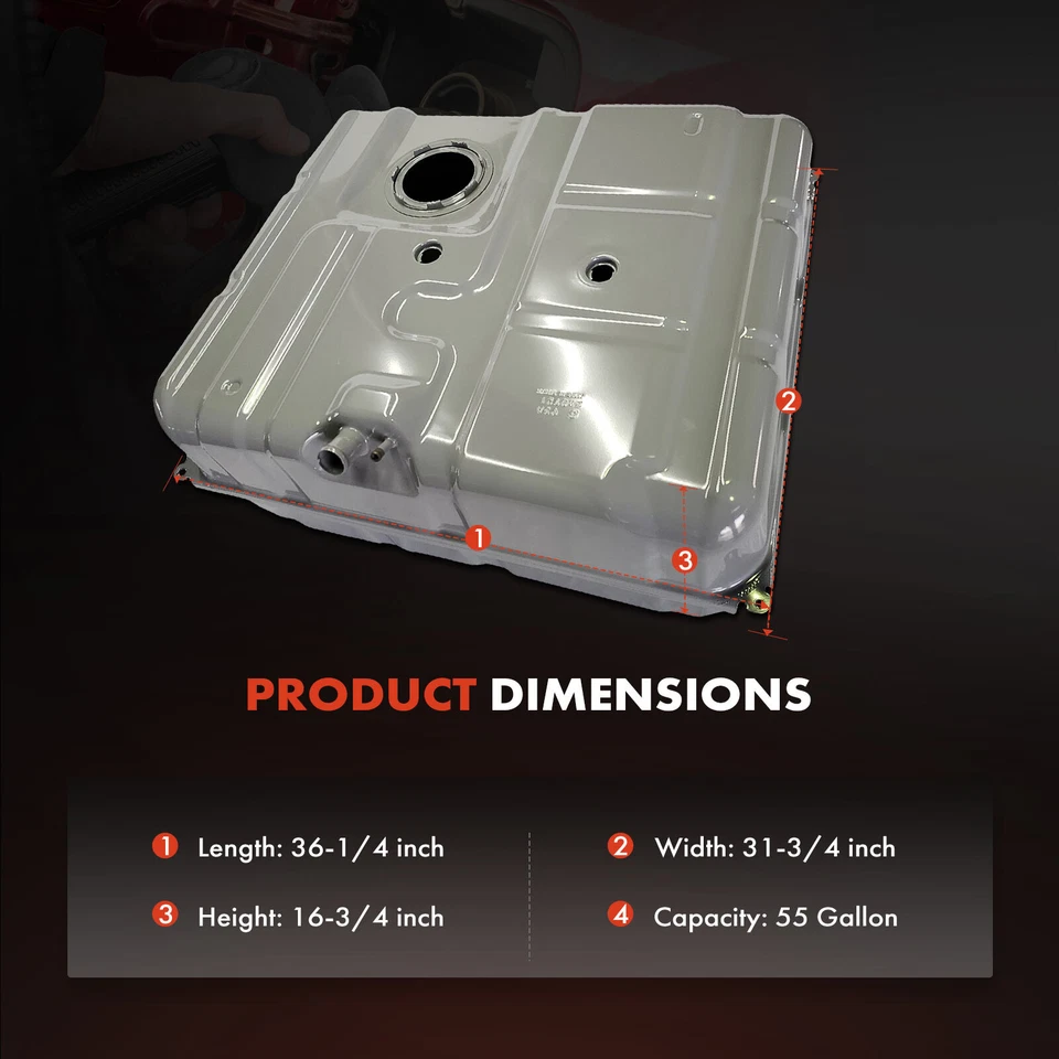 Tanque de combustible de 55 galones para Ford E450 Super Duty E350 Super Duty 11-19 E150 E250 Foto 4 de 4