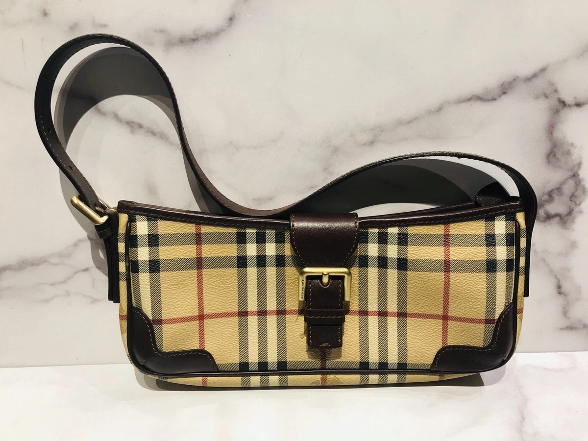 Brown Checkered Convertible Bag