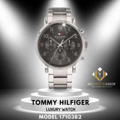 Tommy Hilfiger Herren Chronograph Edelstahl graues Zifferblatt 46